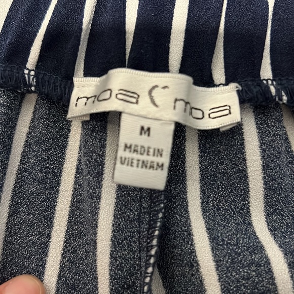 Blue and White Striped Flowy Pants - Picture 2 of 2